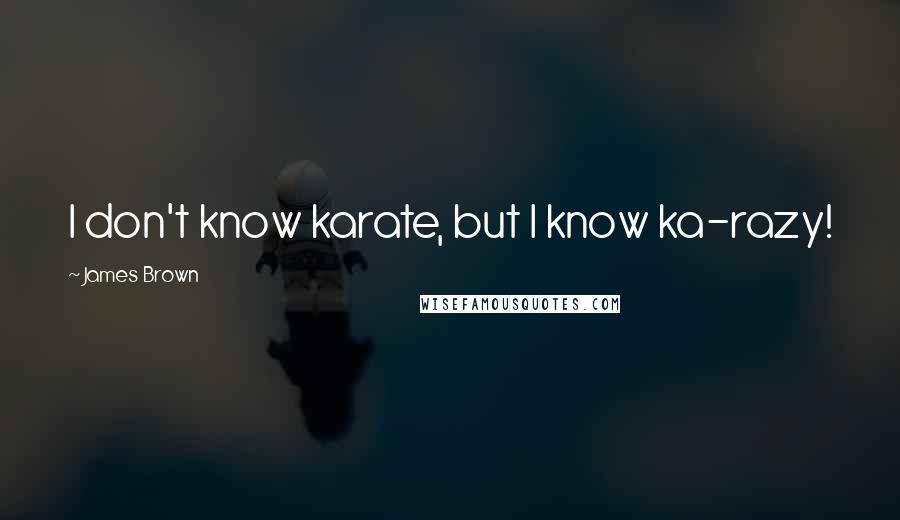 James Brown Quotes: I don't know karate, but I know ka-razy!