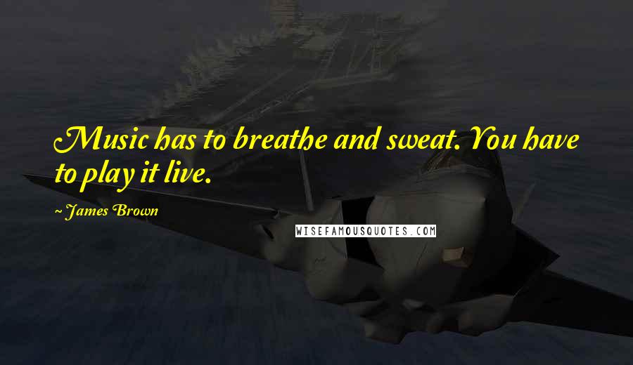 James Brown Quotes: Music has to breathe and sweat. You have to play it live.