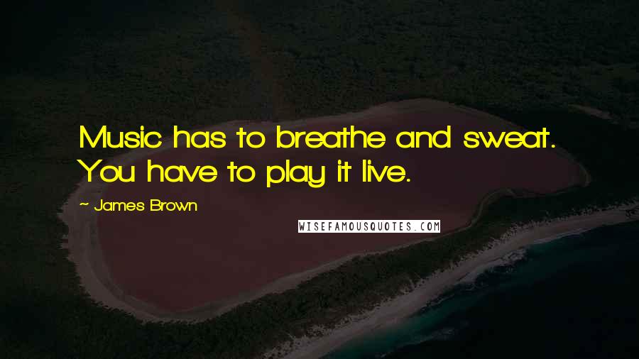 James Brown Quotes: Music has to breathe and sweat. You have to play it live.