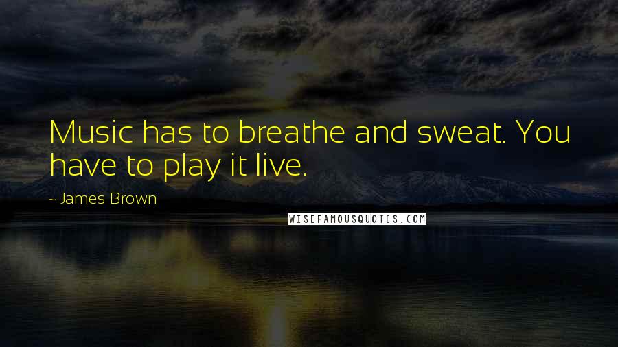 James Brown Quotes: Music has to breathe and sweat. You have to play it live.