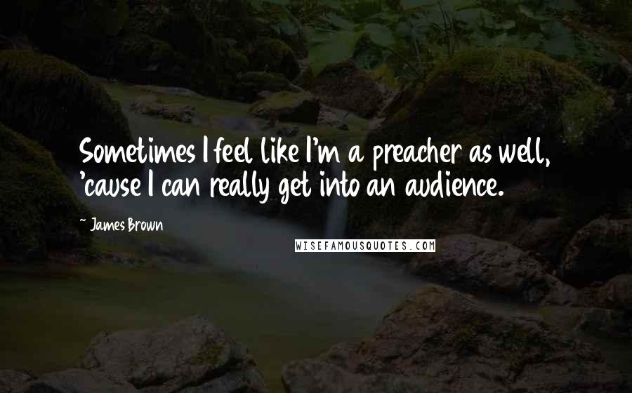 James Brown Quotes: Sometimes I feel like I'm a preacher as well, 'cause I can really get into an audience.