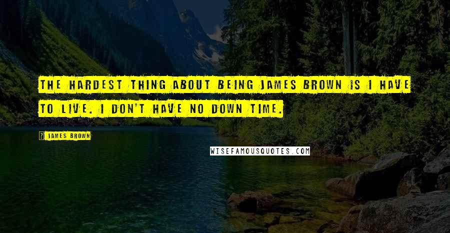 James Brown Quotes: The hardest thing about being James Brown is I have to live. I don't have no down time.