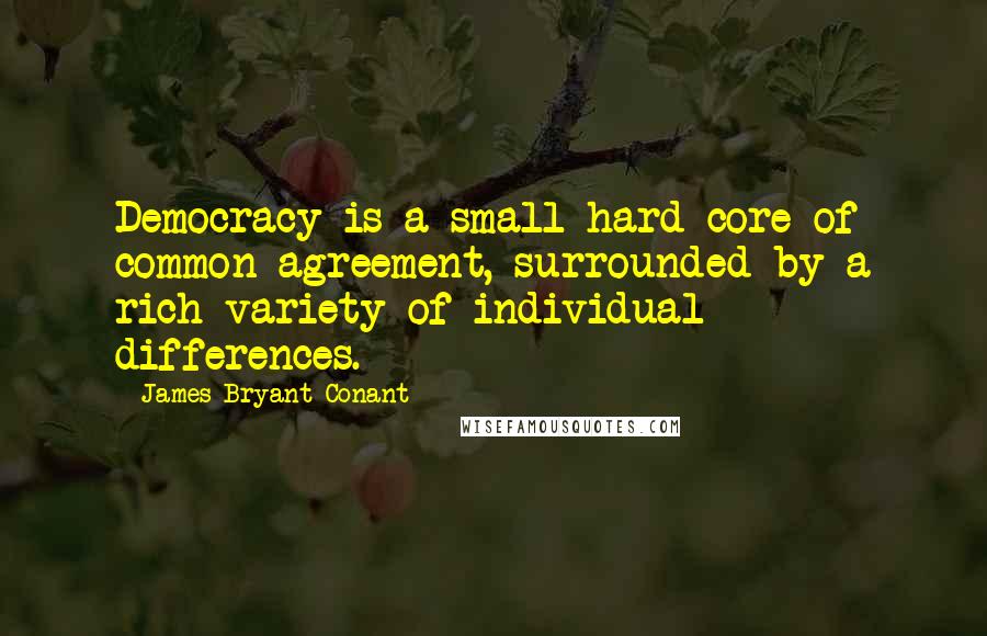 James Bryant Conant Quotes: Democracy is a small hard core of common agreement, surrounded by a rich variety of individual differences.