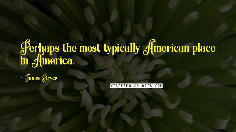 James Bryce Quotes: Perhaps the most typically American place in America.