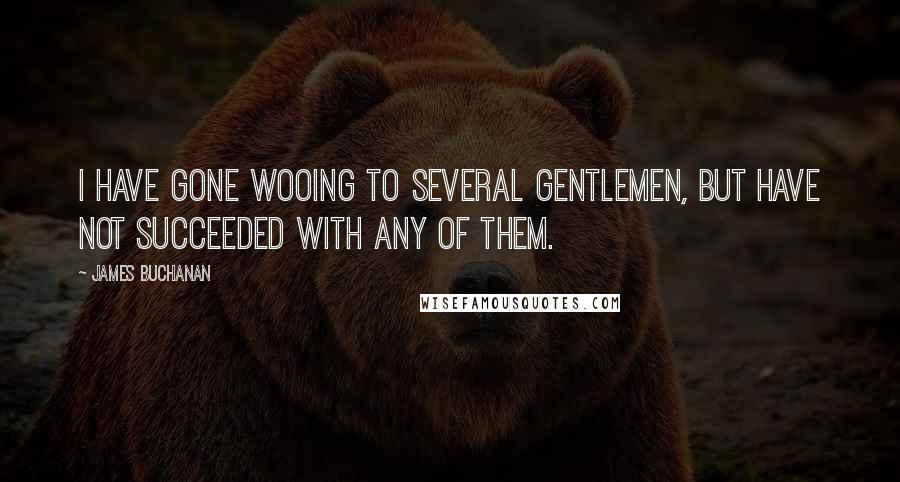 James Buchanan Quotes: I have gone wooing to several gentlemen, but have not succeeded with any of them.