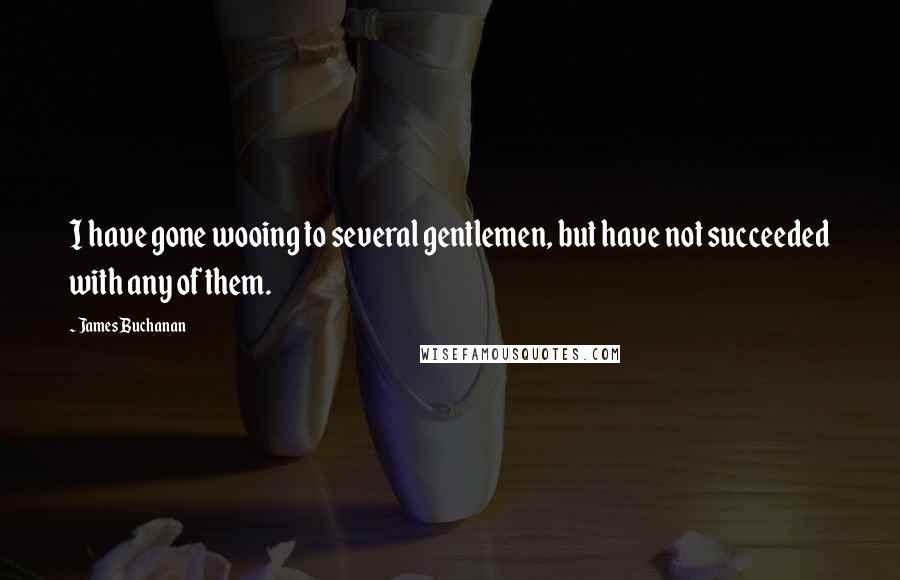 James Buchanan Quotes: I have gone wooing to several gentlemen, but have not succeeded with any of them.