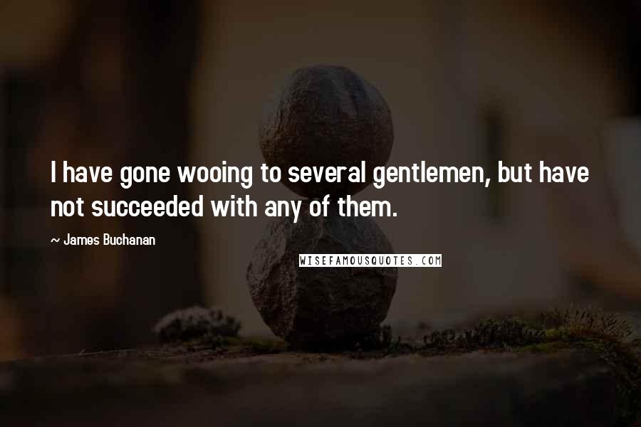 James Buchanan Quotes: I have gone wooing to several gentlemen, but have not succeeded with any of them.