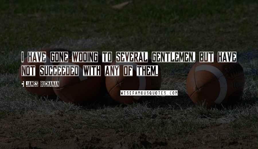 James Buchanan Quotes: I have gone wooing to several gentlemen, but have not succeeded with any of them.