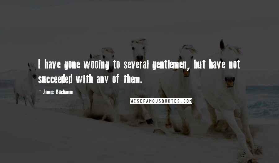 James Buchanan Quotes: I have gone wooing to several gentlemen, but have not succeeded with any of them.