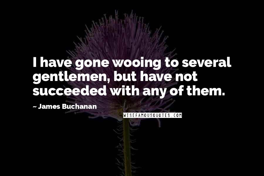 James Buchanan Quotes: I have gone wooing to several gentlemen, but have not succeeded with any of them.