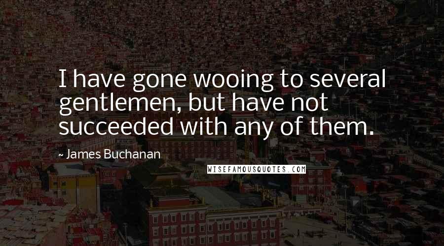 James Buchanan Quotes: I have gone wooing to several gentlemen, but have not succeeded with any of them.