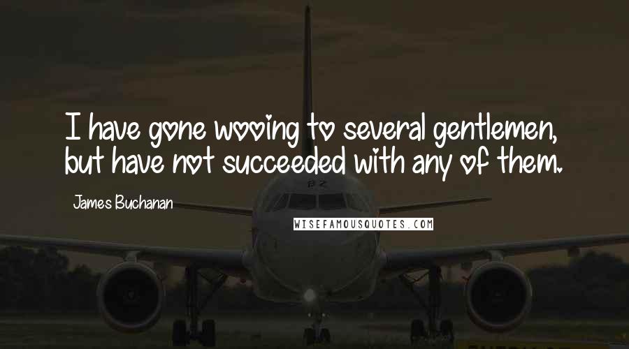 James Buchanan Quotes: I have gone wooing to several gentlemen, but have not succeeded with any of them.