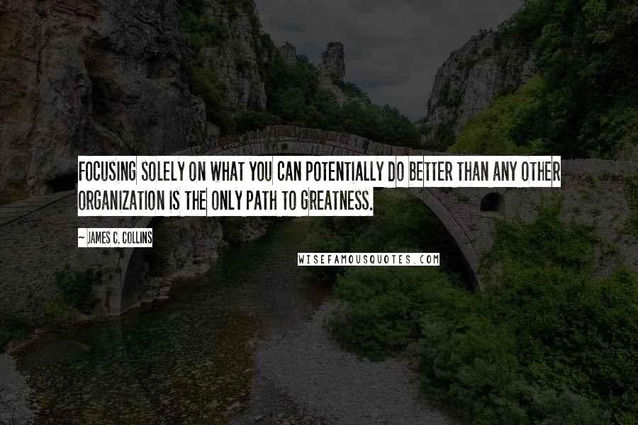 James C. Collins Quotes: Focusing solely on what you can potentially do better than any other organization is the only path to greatness.