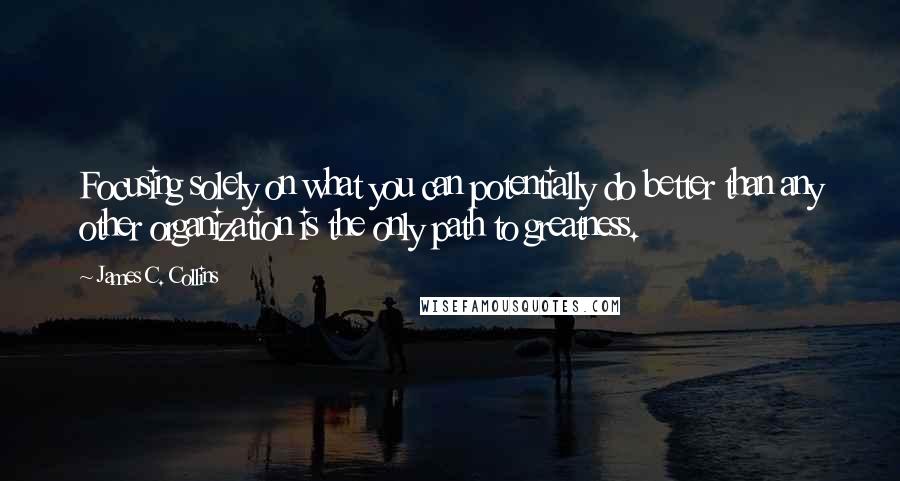 James C. Collins Quotes: Focusing solely on what you can potentially do better than any other organization is the only path to greatness.