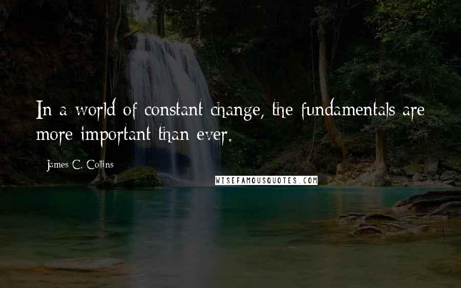 James C. Collins Quotes: In a world of constant change, the fundamentals are more important than ever.