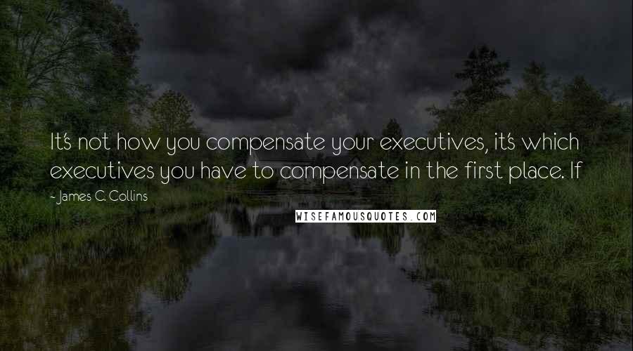 James C. Collins Quotes: It's not how you compensate your executives, it's which executives you have to compensate in the first place. If