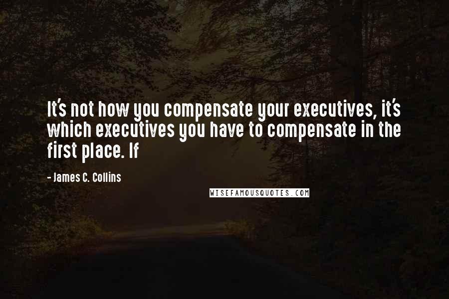 James C. Collins Quotes: It's not how you compensate your executives, it's which executives you have to compensate in the first place. If