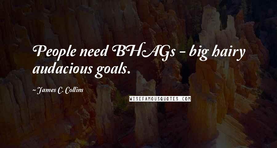 James C. Collins Quotes: People need BHAGs - big hairy audacious goals.