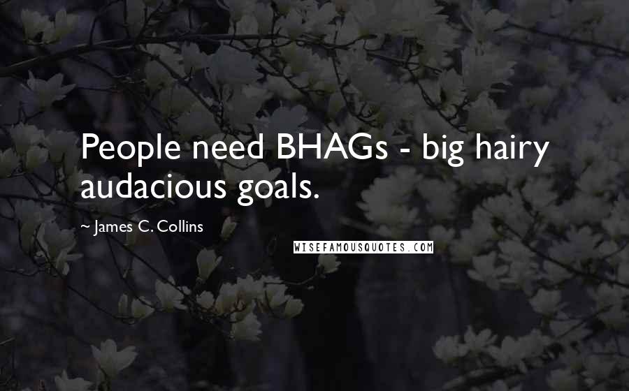 James C. Collins Quotes: People need BHAGs - big hairy audacious goals.