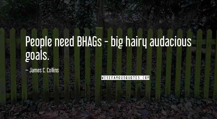 James C. Collins Quotes: People need BHAGs - big hairy audacious goals.