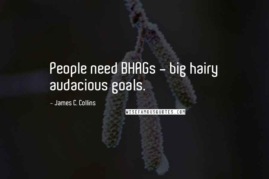 James C. Collins Quotes: People need BHAGs - big hairy audacious goals.