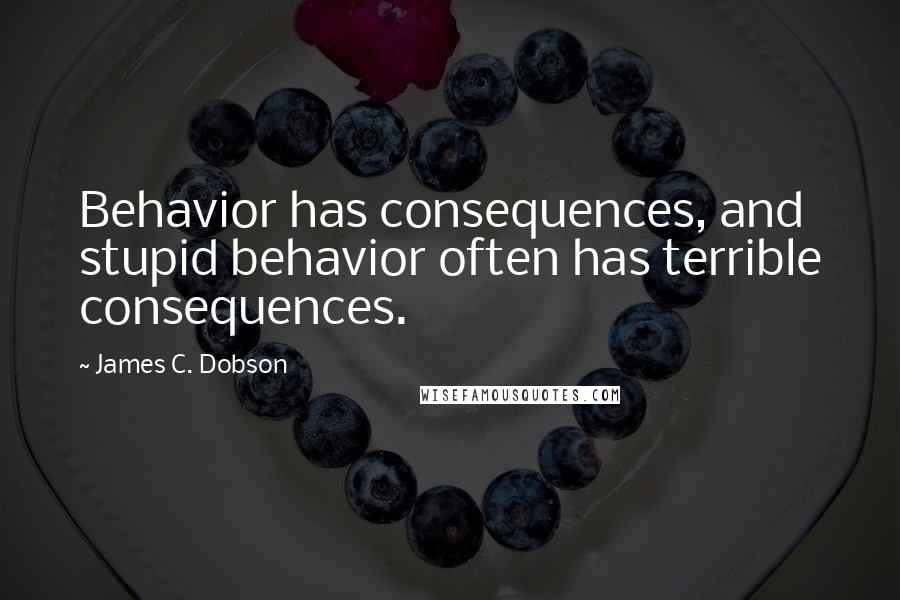 James C. Dobson Quotes: Behavior has consequences, and stupid behavior often has terrible consequences.