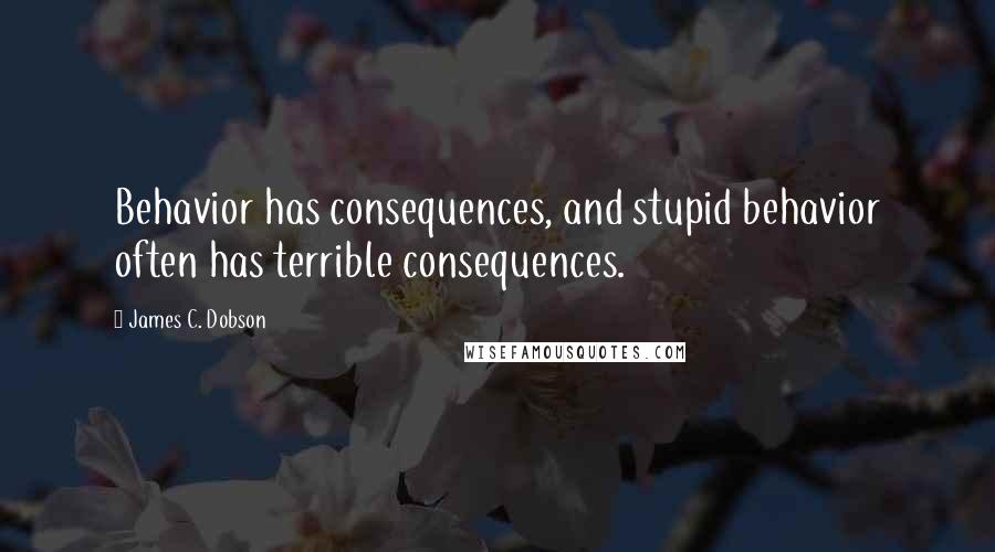 James C. Dobson Quotes: Behavior has consequences, and stupid behavior often has terrible consequences.