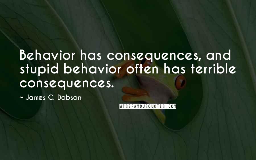 James C. Dobson Quotes: Behavior has consequences, and stupid behavior often has terrible consequences.