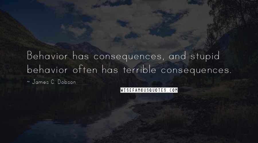 James C. Dobson Quotes: Behavior has consequences, and stupid behavior often has terrible consequences.