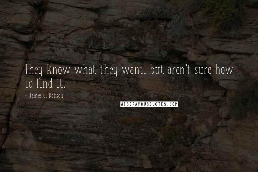 James C. Dobson Quotes: They know what they want, but aren't sure how to find it.