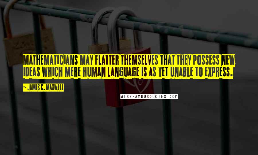 James C. Maxwell Quotes: Mathematicians may flatter themselves that they possess new ideas which mere human language is as yet unable to express.