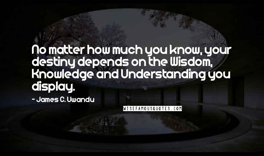 James C. Uwandu Quotes: No matter how much you know, your destiny depends on the Wisdom, Knowledge and Understanding you display.