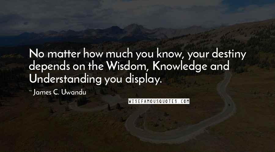 James C. Uwandu Quotes: No matter how much you know, your destiny depends on the Wisdom, Knowledge and Understanding you display.