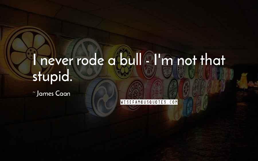 James Caan Quotes: I never rode a bull - I'm not that stupid.