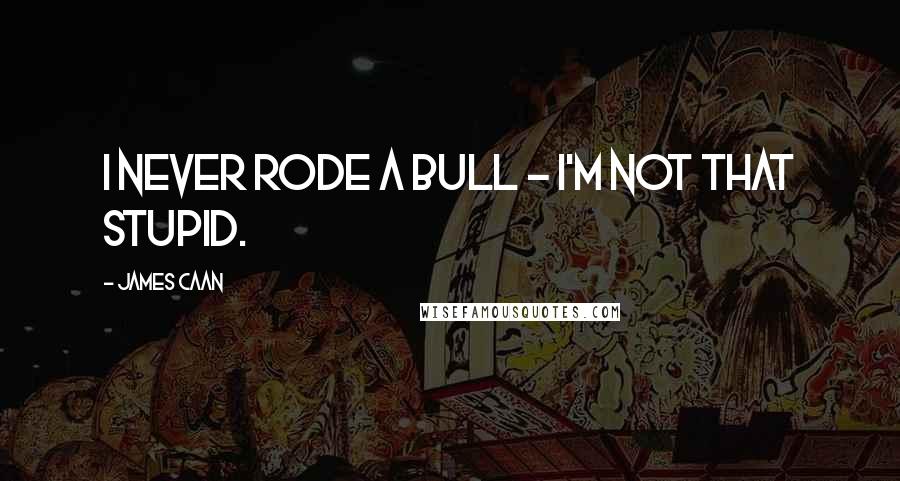 James Caan Quotes: I never rode a bull - I'm not that stupid.