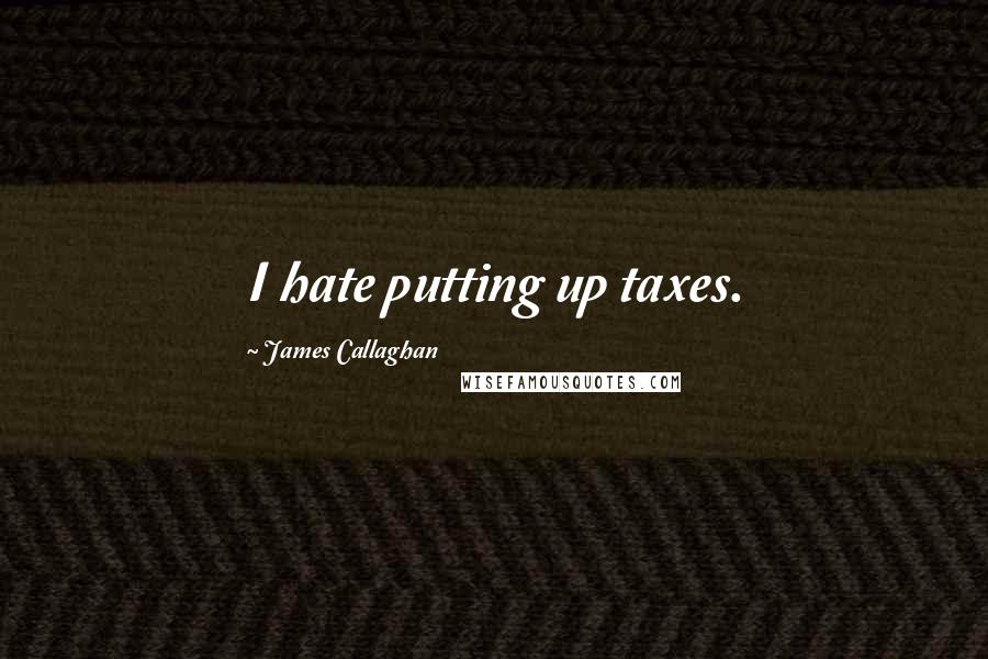 James Callaghan Quotes: I hate putting up taxes.