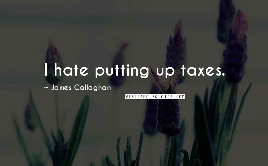 James Callaghan Quotes: I hate putting up taxes.