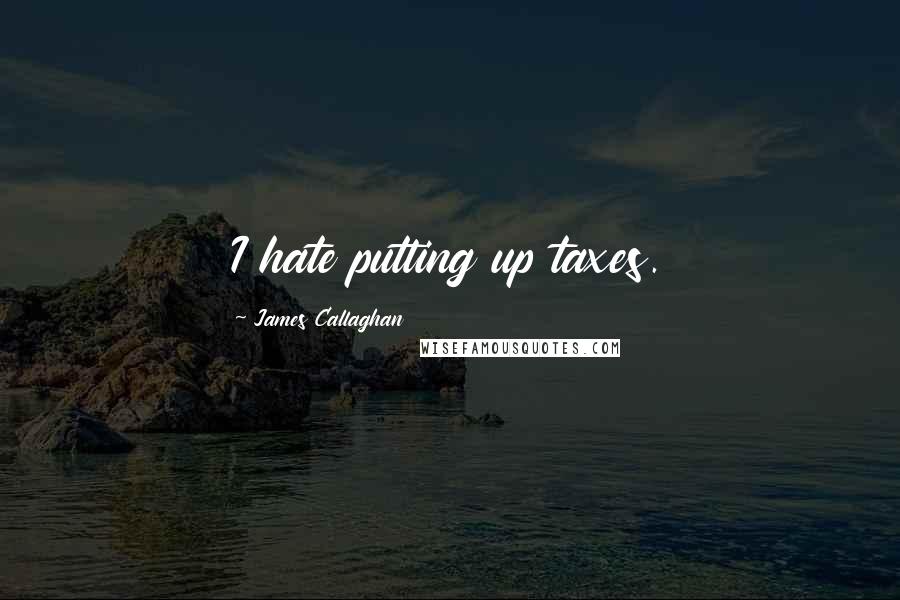 James Callaghan Quotes: I hate putting up taxes.