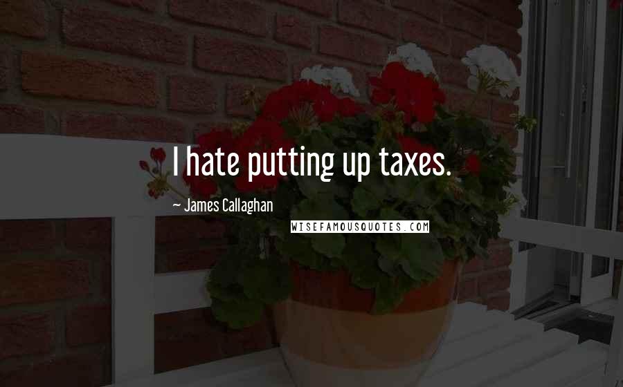 James Callaghan Quotes: I hate putting up taxes.