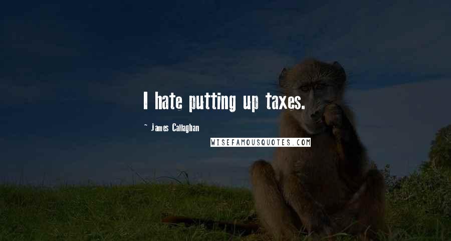 James Callaghan Quotes: I hate putting up taxes.