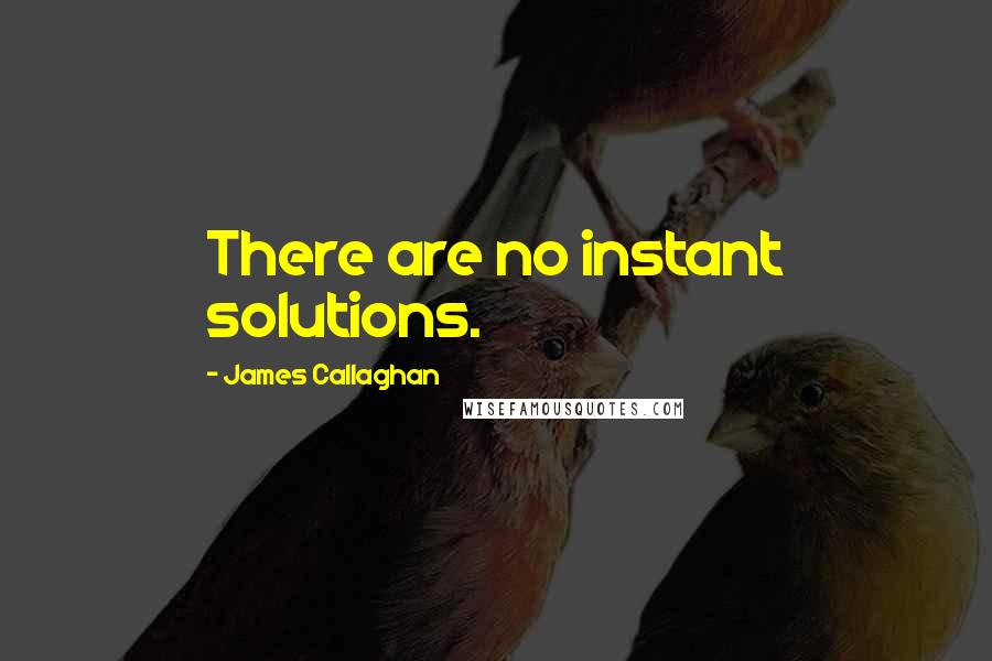 James Callaghan Quotes: There are no instant solutions.
