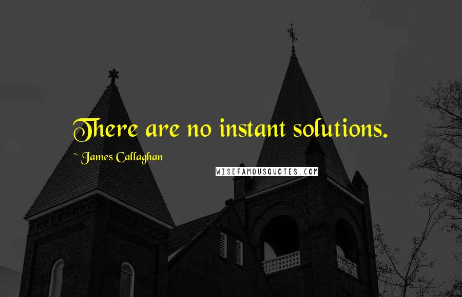 James Callaghan Quotes: There are no instant solutions.