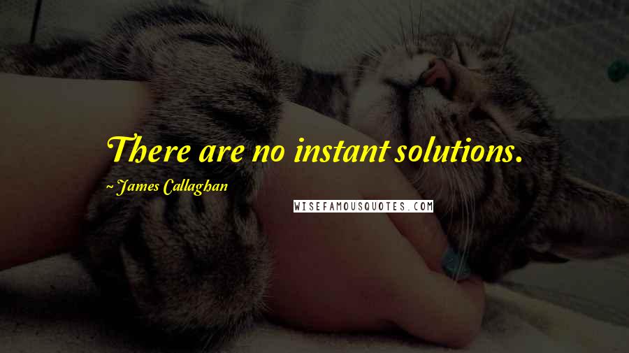 James Callaghan Quotes: There are no instant solutions.