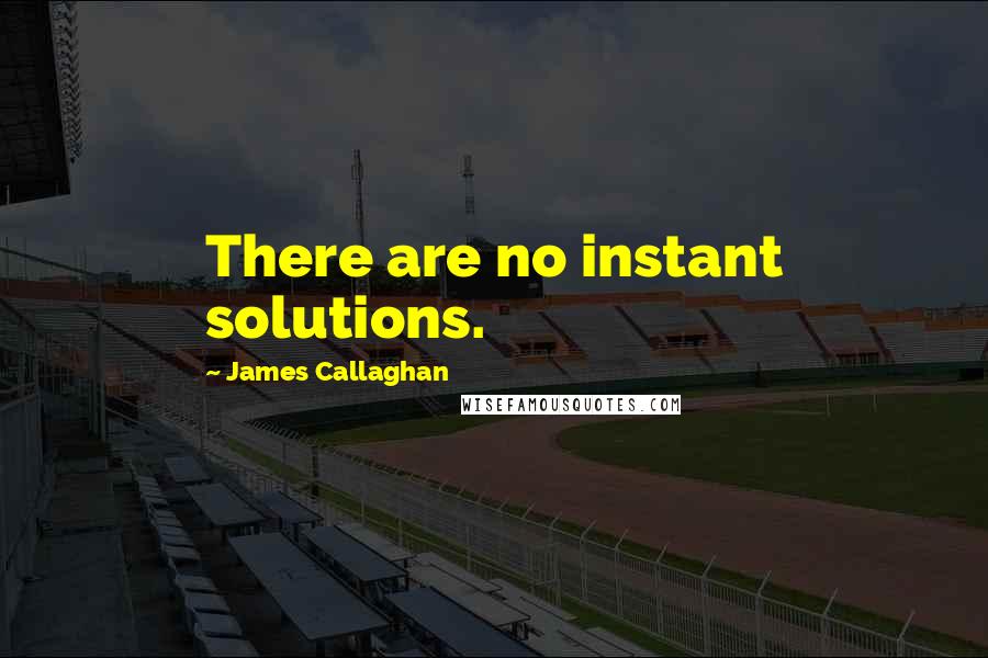 James Callaghan Quotes: There are no instant solutions.