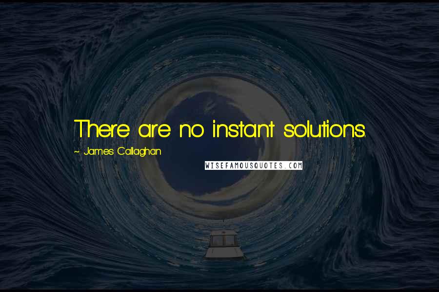 James Callaghan Quotes: There are no instant solutions.