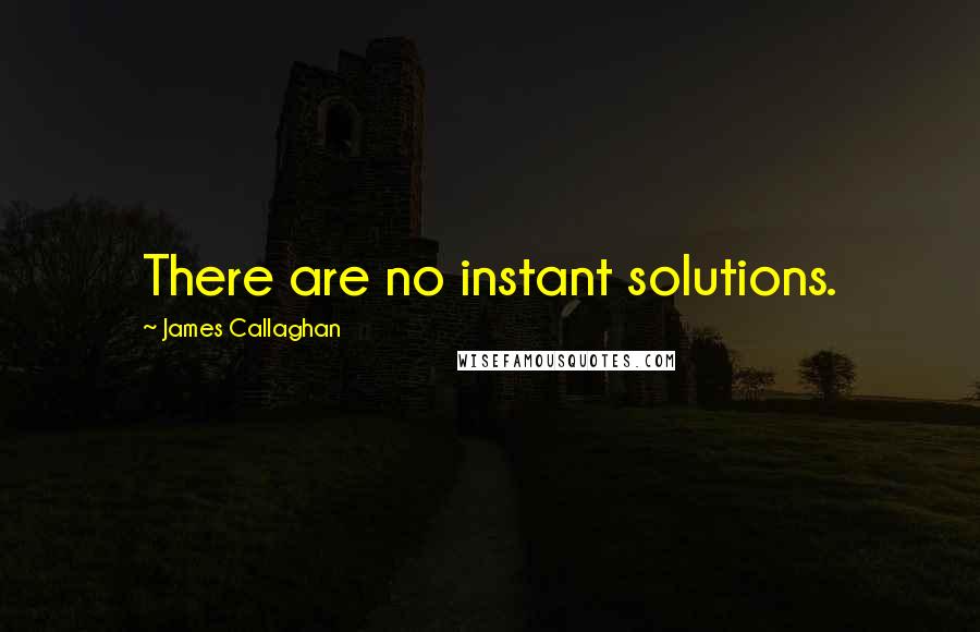 James Callaghan Quotes: There are no instant solutions.