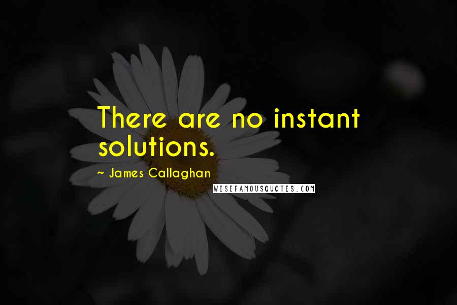 James Callaghan Quotes: There are no instant solutions.