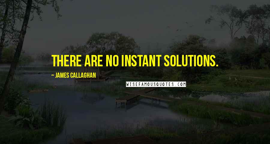 James Callaghan Quotes: There are no instant solutions.