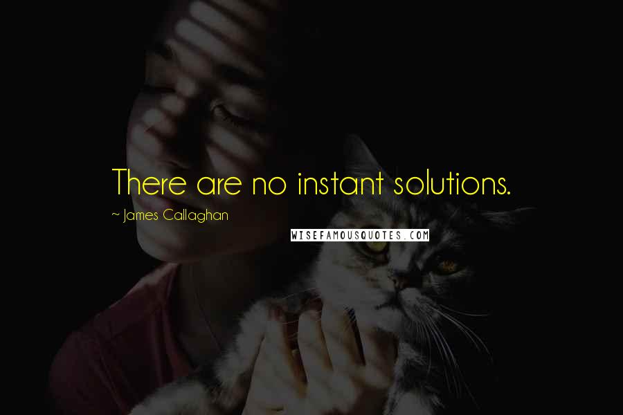 James Callaghan Quotes: There are no instant solutions.