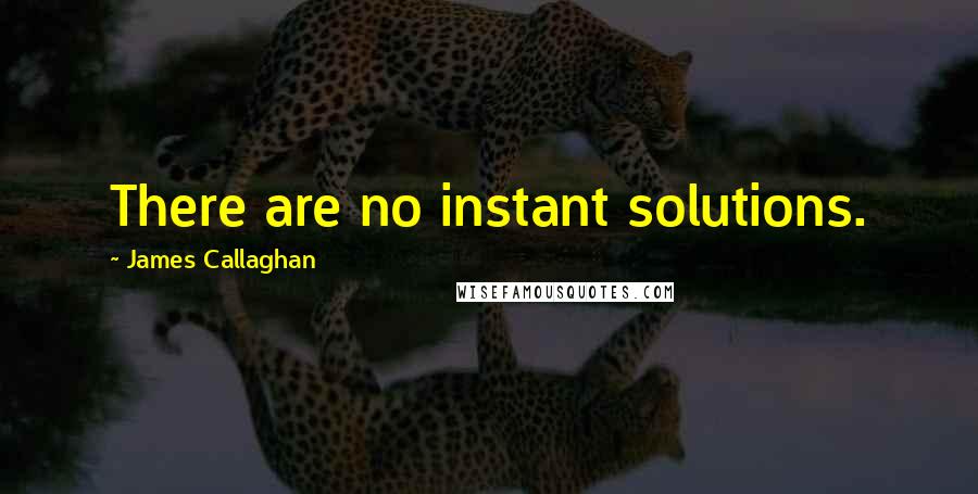 James Callaghan Quotes: There are no instant solutions.